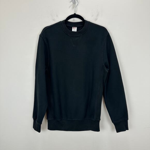 J.Crew Heritage 14 oz Fleece Sweatshirt Crewneck Long Sleeve Mens Black Small - Picture 4 of 10